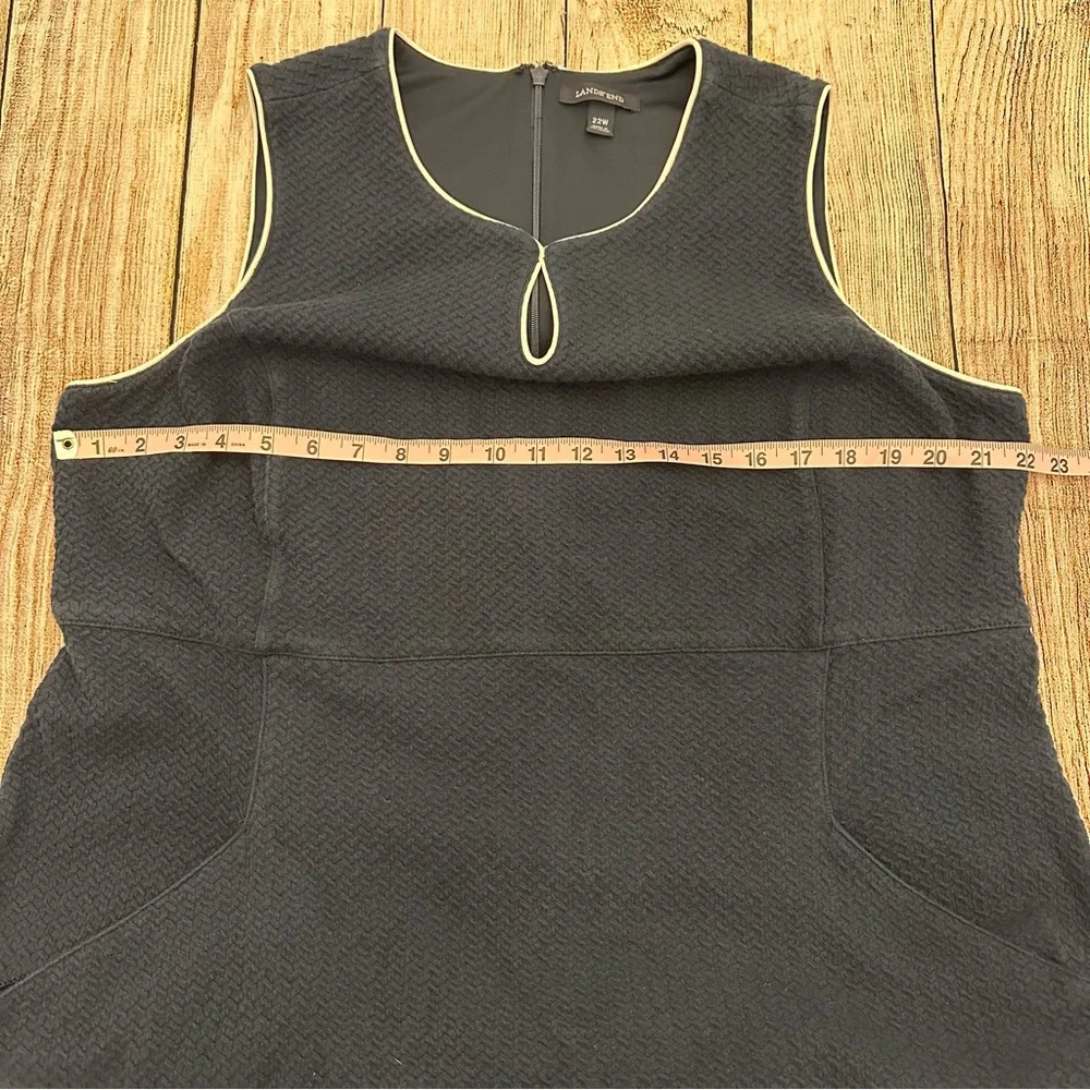 Lands End Navy Blue Sheath Dress Size 22W Classic Nautical Wedding Office Resort - Picture 7 of 10